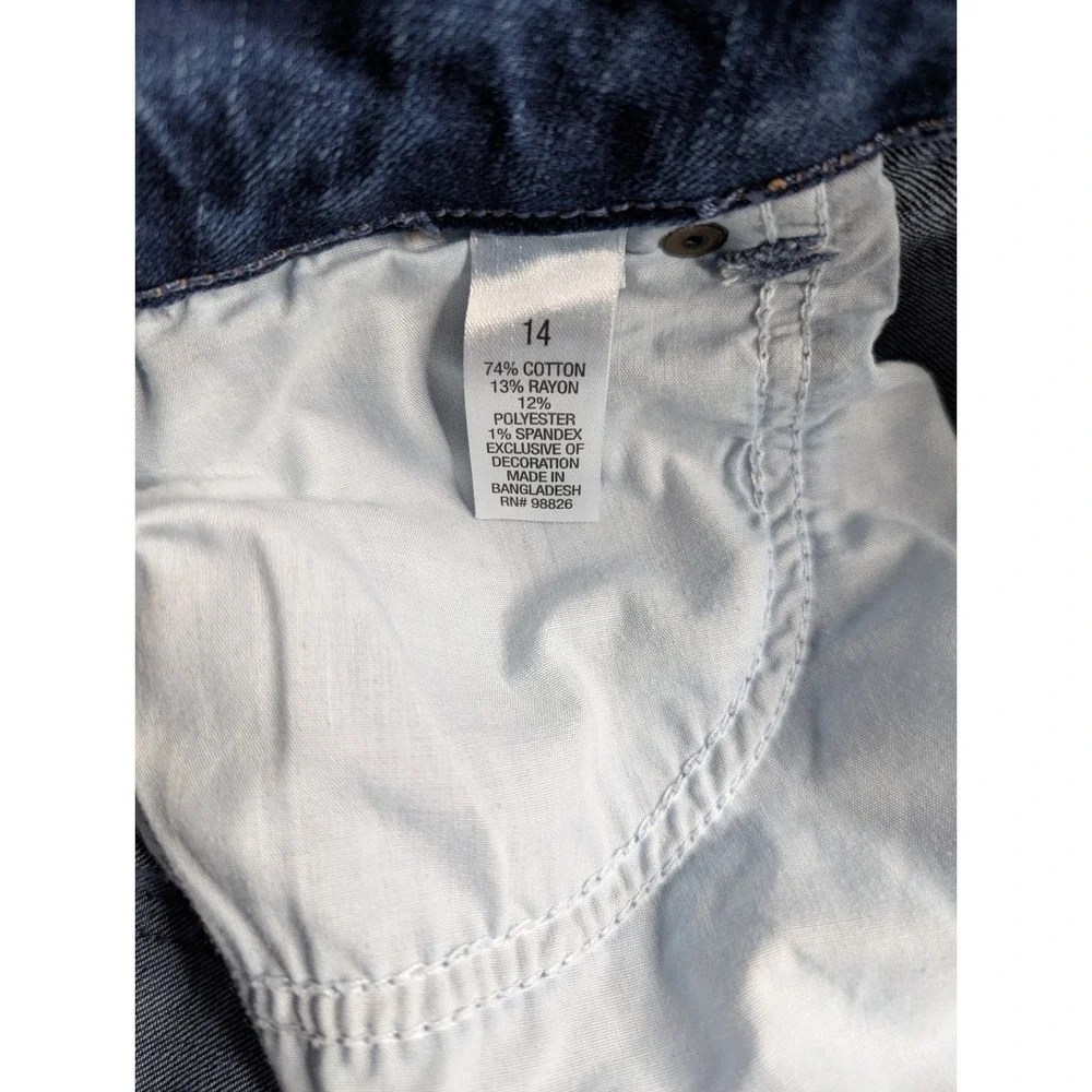 Blue Mountain Womens Straight Leg Jeans Medium‎ Wash Blue Denim Size 14 Stretch